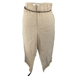 Cato Capri Pants Size 12 Beige Light Academia Minimalist Raised Pleat